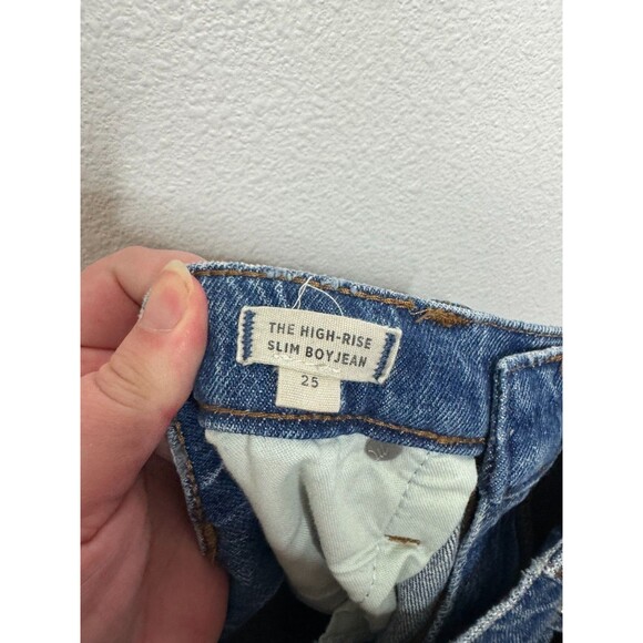 Madewell Size 25 High-Rise Boyjean In Lavern Wash Denim Medium Cropped Sample - Picture 10 of 12